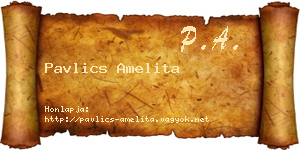 Pavlics Amelita névjegykártya